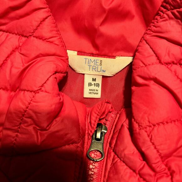 Time & True Medium PINK Quilted Women's Vest Coat Jacket Misses Size M 8 10 - Picture 3 of 6